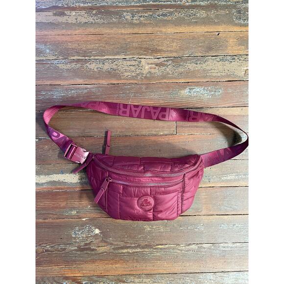 Pajar Canada Quilted Belt Bag Fanny Pack Crossbody Wine Berry Nylon - Picture 1 of 8